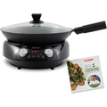 Nuwave Mosaic Induction Wok, Precise Temp Controls 100°F-575°F in 5°F, Wok Hei, Infuse Complex Charred Aroma &amp; Flavor, 3 Wattage 600, 900 &amp; 1500, Authentic 14-inch Carbon Steel Wok &amp; Cookbook Included