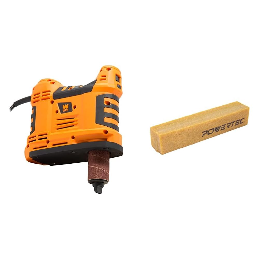WEN HA5932 5-Amp Variable Speed Portable Oscillating Spindle Sander &amp; POWERTEC 71002V Abrasive Cleaning Stick for Sanding Belts &amp; Discs | Natural Rubber Eraser