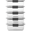 Rubbermaid Brilliance Food Storage Container, Medium, 3.2 Cup, 5 Pack, Clear &amp; Leak-Proof Brilliance Food Storage Set, 1.3 Cup Plastic Containers with Lids, 5-Pack, Clear