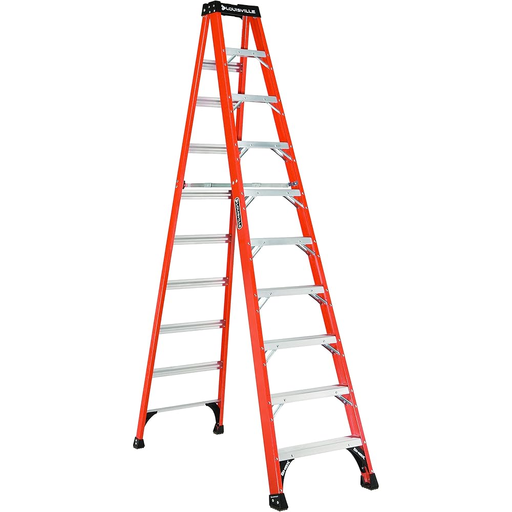 Louisville Ladder 10-Foot Fiberglass Step Ladder, 375-Pound Load Capacity, Type IAA, FS1410HD Stepladders