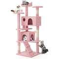 MoNiBloom Cat Tree, 70 Inch Cat Tree Tower with 2 Condo, Tall Cat Tower with Scratching Post, Cat Climbing Tower, Cat Tree for Indoor Cats, Soft Pink