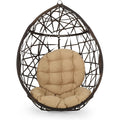 Christopher Knight Home Isaiah Indoor/Outdoor Wicker Tear Drop Hanging Chair (Stand Not Included), Multi-Brown and Tan
