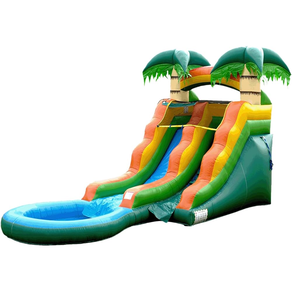 HeroKiddo Summer Breeze Commercial Grade Lightweight Premium Water Slide with Detachable Pool for Kids 5-12 and Adults (with Blower), Wet Dry, Rental Quality Blow Up Inflatable, Outdoor Indoor