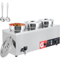 ExploreHorizon Commercial Soup Warmer 3x4.2QTStainless Steel Buffet Bain Marie, 86-185℉ Adjustable Temp, Anti-Dry Burn, Reset Button, 1200W Electric Food Warmer for RestaurantIndustrial &amp; Scientific