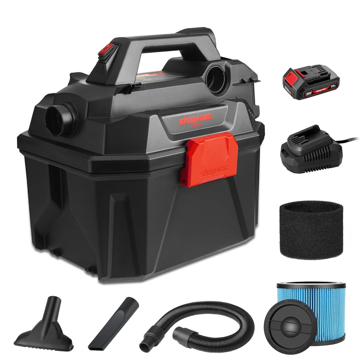 Shop-Vac 20V Cordless Wet/Dry Vacuum, 3-in-1 Portable Shop Vacuum Cleaner, Battery and Charger Included, Ideal for Jobsite, Garage, Car &amp; WorkshopIndustrial &amp; Scientific