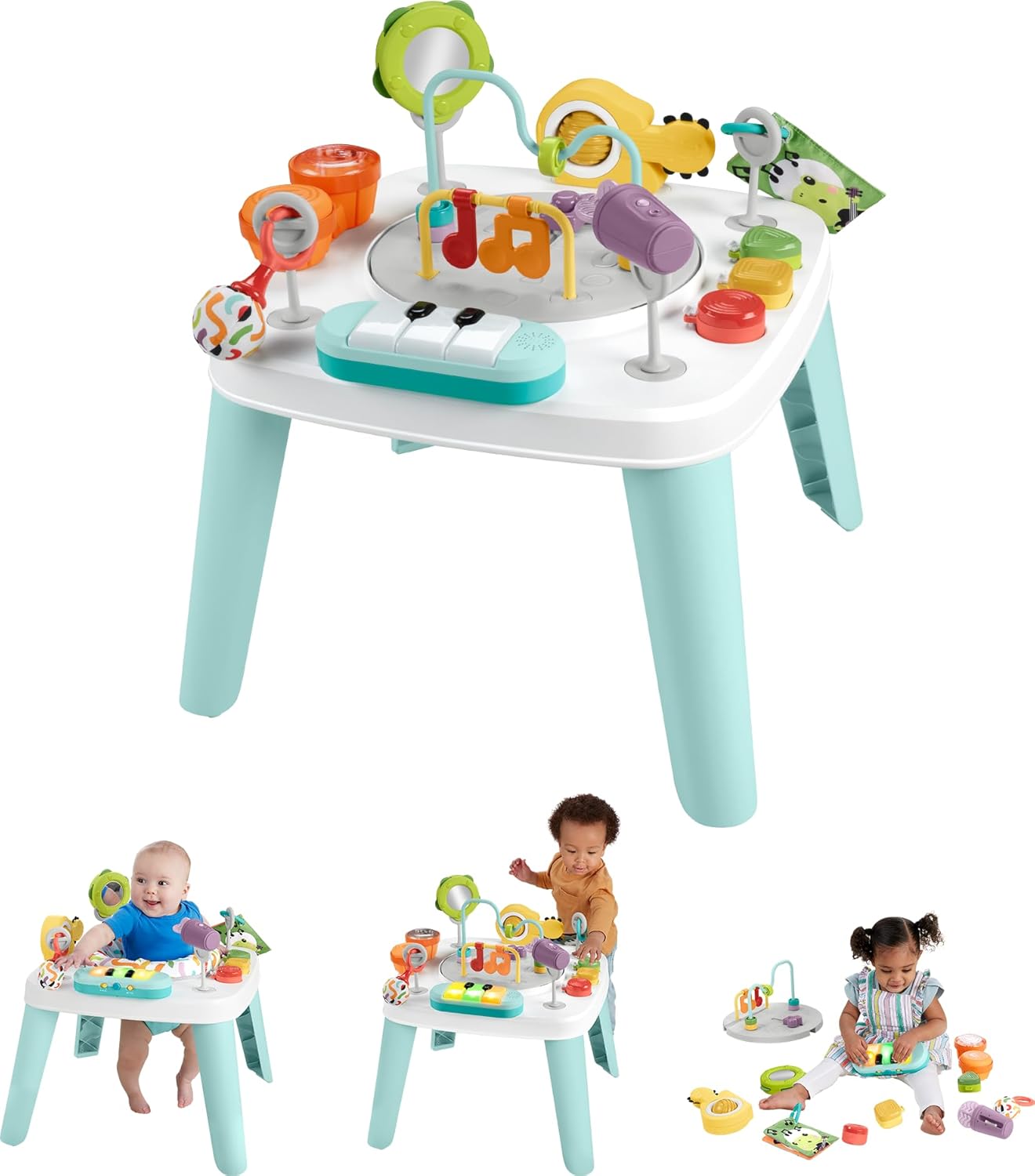 Fisher-Price Baby to Toddler Toy 3-in-1 Hit Wonder Activity Center &amp; Play Table with Music Lights &amp; Developmental Activities