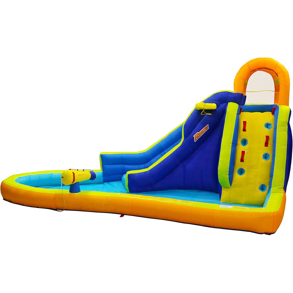 BANZAI Big Blast Water Park, Length14 ft 5 in, Width10 ft 7 in, Height7 ft 11 in, Inflatable Outdoor Backyard Water Slide Splash Bounce Climbing Toy