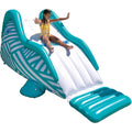 WOW Sports Wiggler Sprinkler Inflatable Slide White &amp; Teal Pool Waterslide for Backyard Parties Fun for Adults &amp; Kids Garden Hose Attachment for Sprinkler