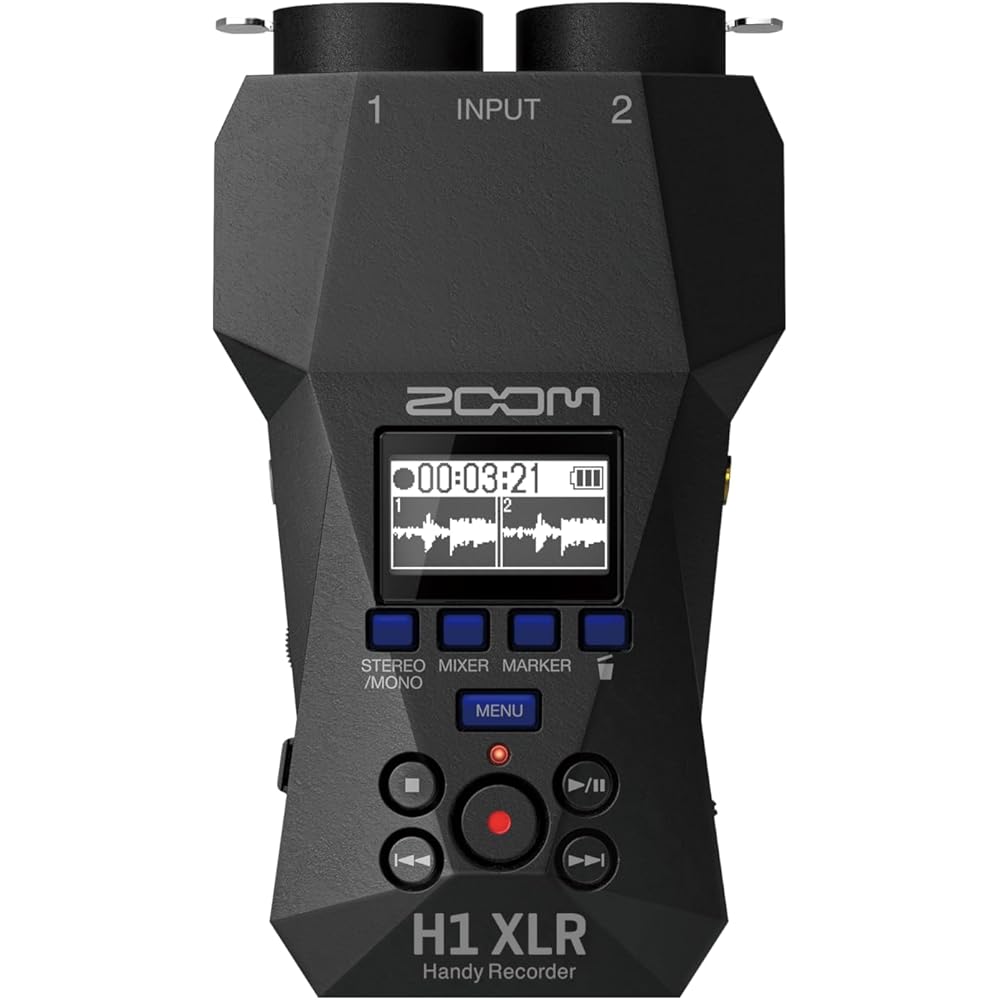 Zoom H1 XLR Handy Recorder with 32-Bit Float, Accessibility, 2 XLR/TRS Locking Combo Inputs, 3.5mm Stereo Jack, Dual AD Converters, for Musicians, Podcasters, Filmmakers, Content Creators, &amp; More