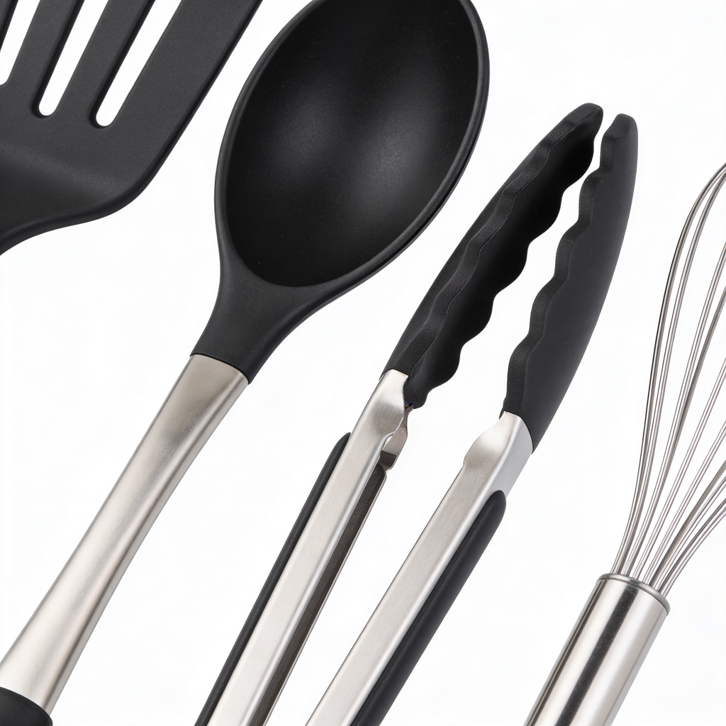 Cuchfixqq Juego de utensilios de cocina de silicona y acero inoxidable, 33 piezas de espátulas y cucharas para ollas y sartenes antiadherentes