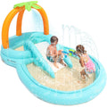 Kiddie Pool, Evajoy Inflatable Play Center Kids Pool with Slide, Water Sprayers Thickened Wear-Resistant Full-Sized Swimming Pool for Kids Toddler Children, Garden Backyard &amp; Indoor Use 111”x70”x61”