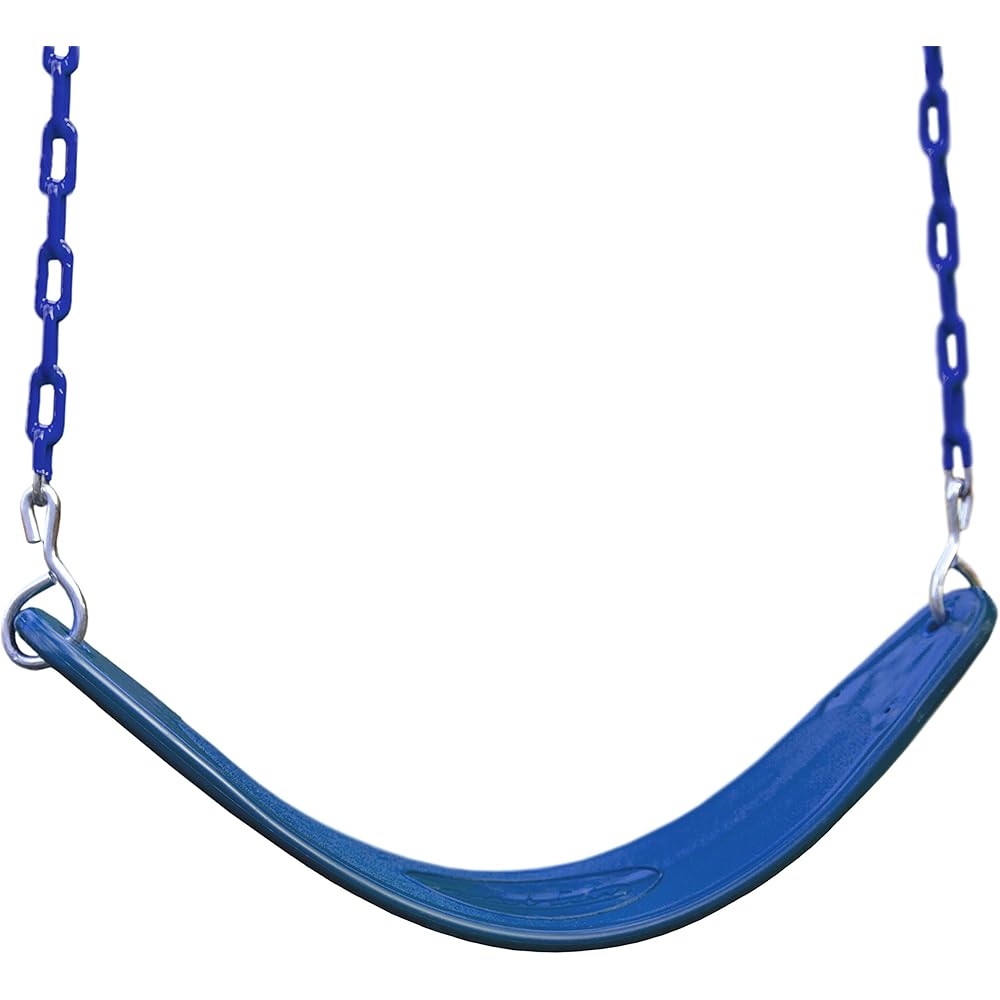 Swing-N-Slide WS 4883 Extreme-Duty Swing Seat with Comfort Coated Chains, Blue Seat with Blue Chains