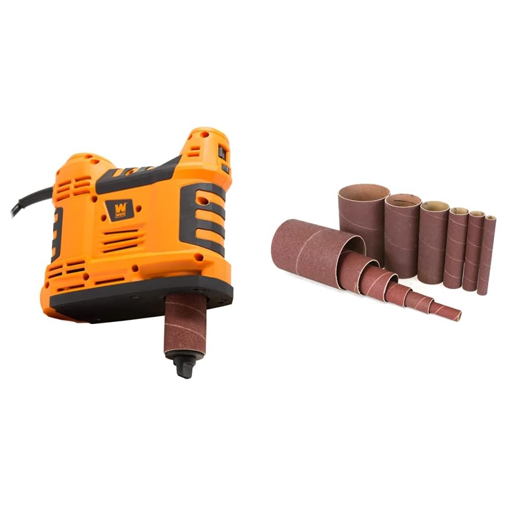 WEN HA5932 5-Amp Variable Speed Portable Oscillating Spindle Sander &amp; 6510SP240 240-Grit Oscillating Spindle Sanding Sleeves Combo (12 Pack)