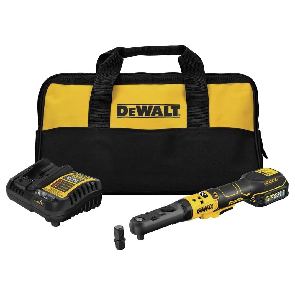 DEWALT 20V MAX XR Cordless Ratchet Set, 3/8" and 1/2" Sealed Head Ratchet, Battery and Charger Included (DCF510GE1)