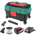 HYCHIKA 18V Cordless Shop Wet Dry vacuums, 4 Gallon Wet and Dry Vacuum Cleaner with Blower, Portable Cordless Vac with 4.0Ah Battery and Charger, for Car Home Garage Boat Outdoor