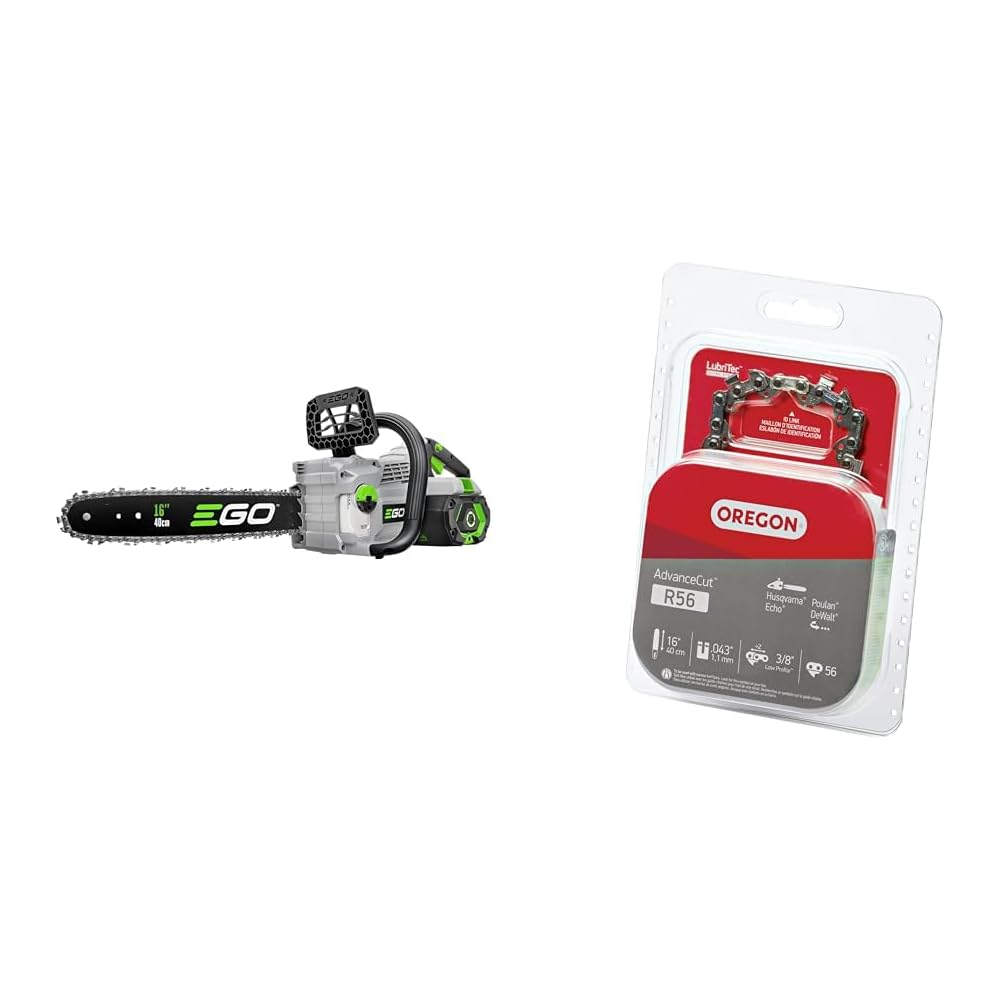 EGO Power+ CS1613 16-Inch 56-Volt Lithium-ion Cordless Chainsaw with 4.0Ah battery and charger inclu &amp; Oregon R56 AdvanceCut Chainsaw Chain for 16-Inch Bar56 Drive Links