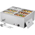VEVOR Commercial Food Warmer, 1500W Electric Stainless Steel Steam Food Warmer with Lid, 6-Pan Fast Heating Countertop Buffet Bain Marie with Soup &amp; Perforated Ladles, for Catering, Restaurant, PartyIndustrial &amp; Scientific