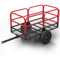 Heavy Duty ATV Trailer Dump Car, Utility Steel Yard Trailer, 1700-Pound Capacity Garden Dump Carts, Hand Pull or Foot Pedal Dump Cart for ATV, UTV, Lawn Mowers and Tractors