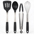 Cuchfixqq Juego de utensilios de cocina de silicona y acero inoxidable, 33 piezas de espátulas y cucharas para ollas y sartenes antiadherentes