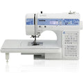 Brother CS7205 Computerized Machine, 150 Built Stitches, 1 Font, Wide Table, 11 Sewing Feet, White