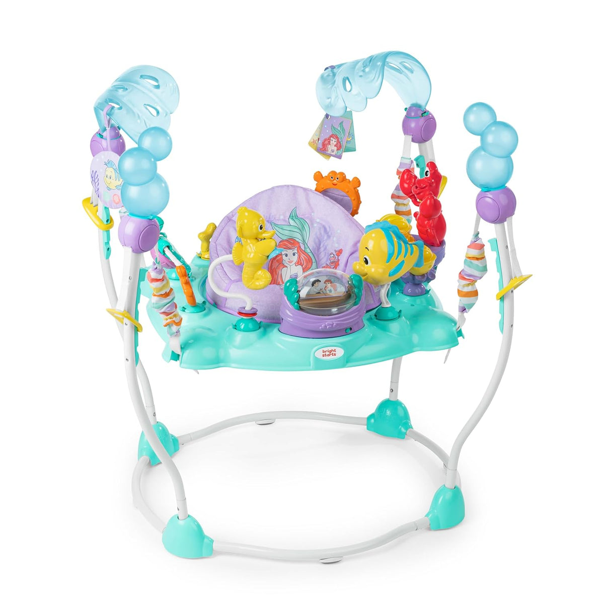 Bright Starts Disney The Little Mermaid Sea of Activities Baby Activity Jumper with Interactive Toys, Lights &amp; Music with Disney Princess Ariel, 6-12 Months (Blue)