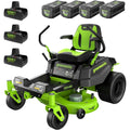 Greenworks 80V 42" Zero Turn Riding Lawn Mower, (4) 5.0Ah Batteries and(3) 8A Dual Port Rapid Charger