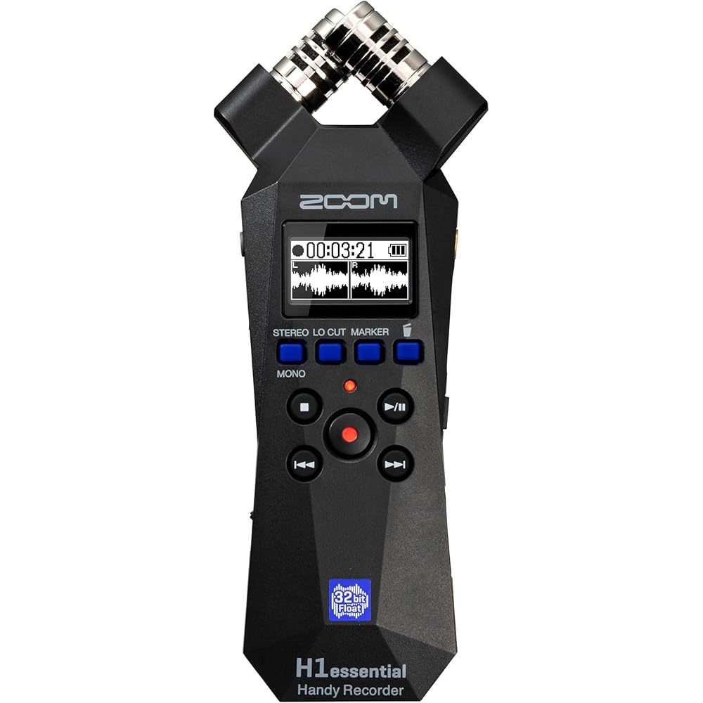 Zoom H1essential Stereo Handy Recorder with 32-Bit Float, Accessibility, X/Y Microphones, Record to SD Card, USB Microphone, Portable, for Musicians, Podcasters, Filmmakers, &amp; Content Creators
