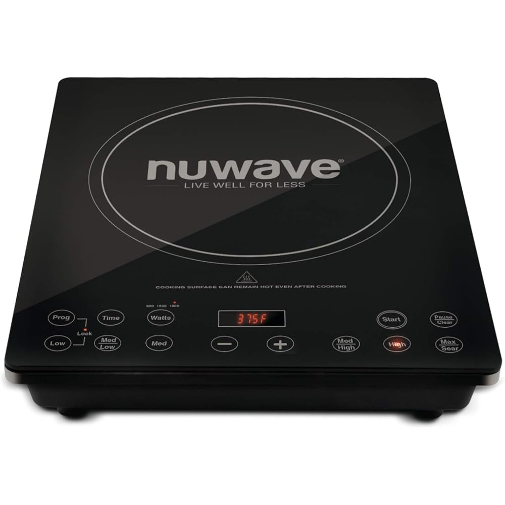 Nuwave Pro Chef Induction Cooktop, NSF-Certified, Commercial-Grade, Portable, Powerful 1800W, Large 8” Heating Coil, 94 Temp Settings 100°F 575°F in 5°F, Shatter-Proof Ceramic Glass Surface