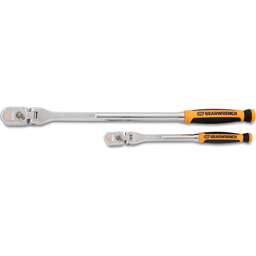 GEARWRENCH 2 Piece 1/4" and 3/8" Drive 120XP Dual Material Flex Handle Teardrop Ratchet Set | 81204XP