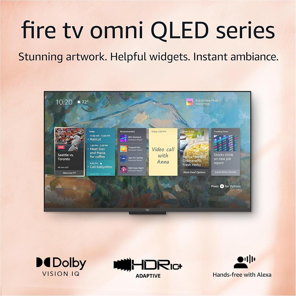 Fire TV 43" Omni QLED Series 4K UHD smart TV, Dolby Vision IQ, Fire TV Ambient Experience, hands-free with Alexa