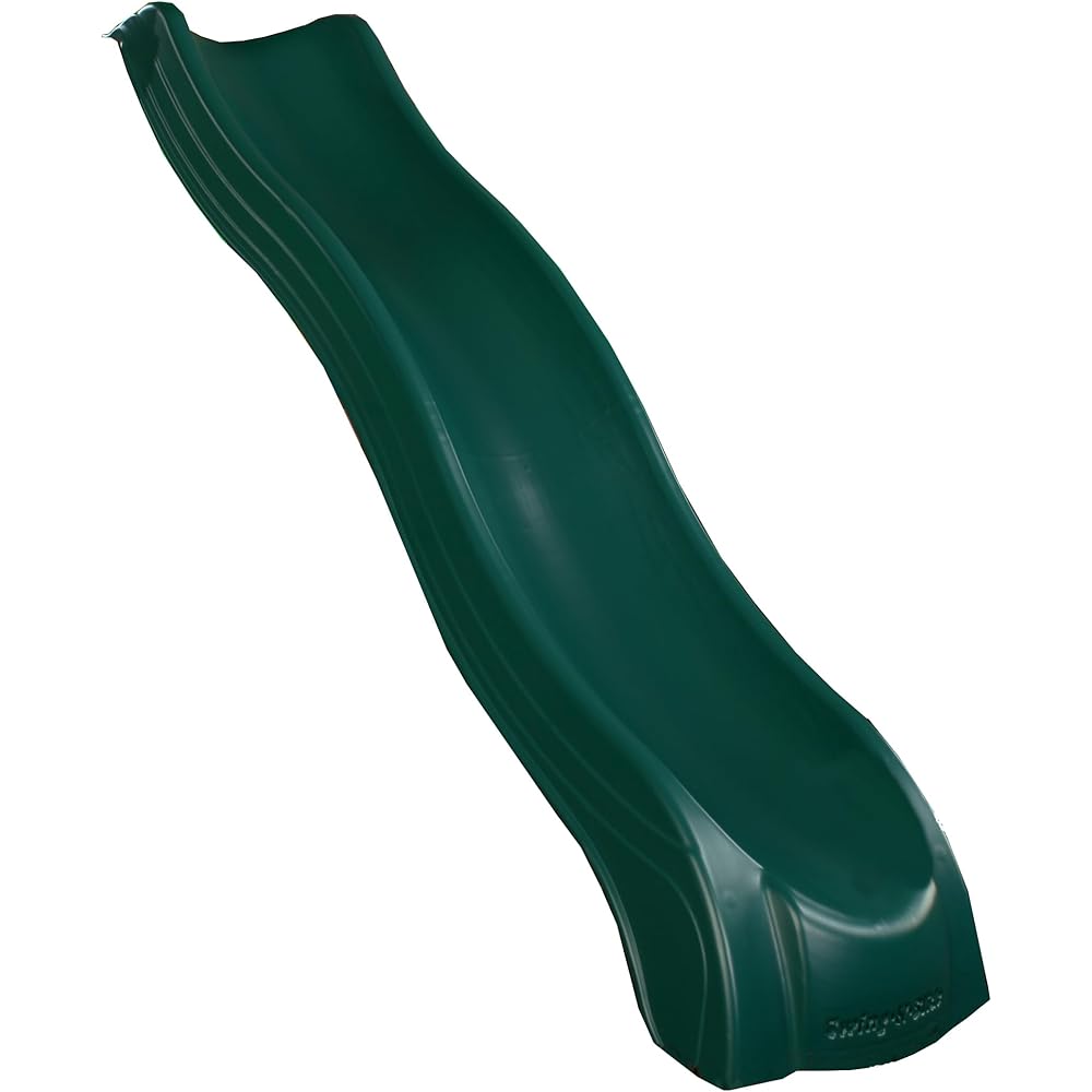 Swing-N-Slide 9' Alpine Wave Plastic Slide Attachment for 5 Foot Deck Heights with Included Safety Handles, Green